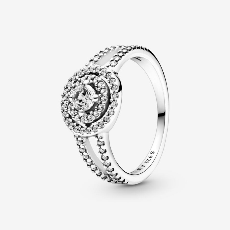 Pandora Sparkling Double Halo Silber | KGZYWOI-08