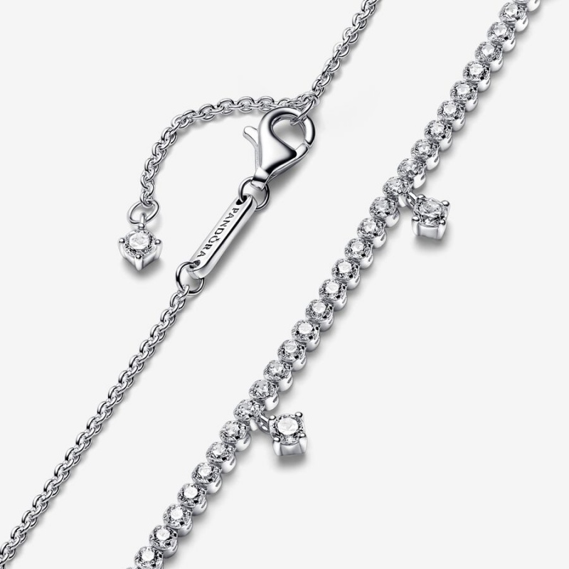 Pandora Sparkling Drop Collier Halsketten Silber | TZSNGQF-31