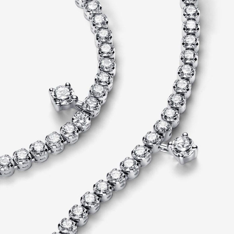 Pandora Sparkling Drops Tennis Nicht-charme Silber | VLIBUAJ-34