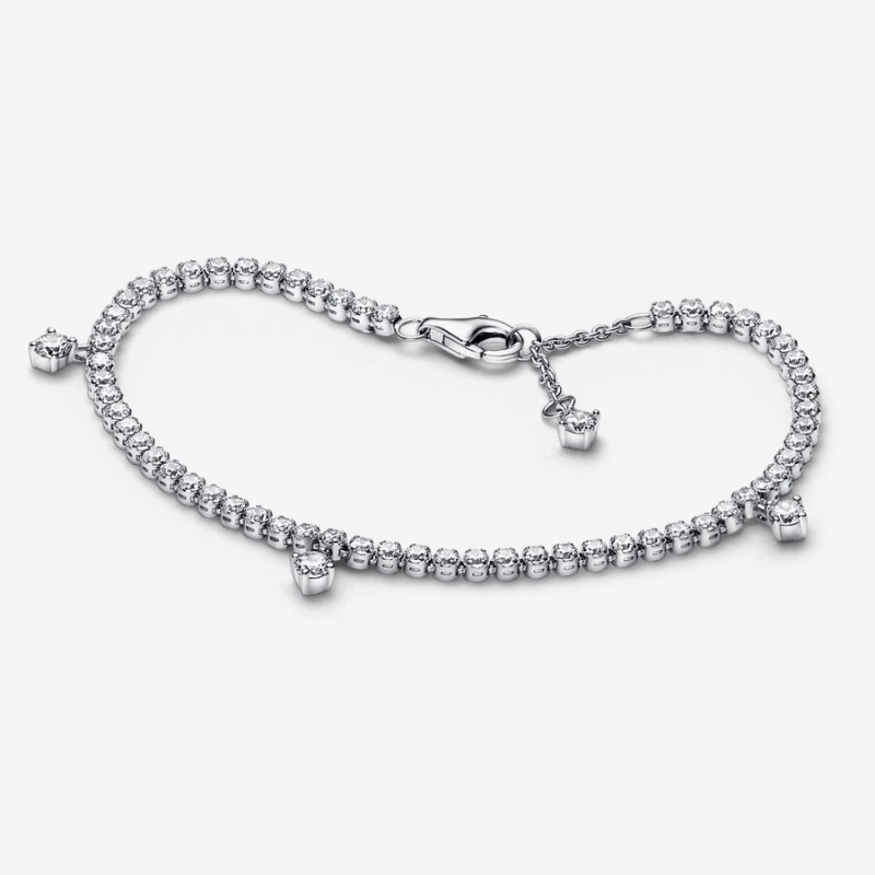 Pandora Sparkling Drops Tennis Nicht-charme Silber | VLIBUAJ-34