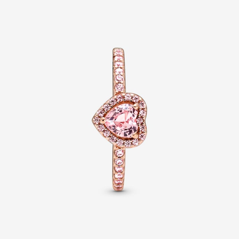 Pandora Sparkling Elevated Herz Rosa Gold | VYL-358026