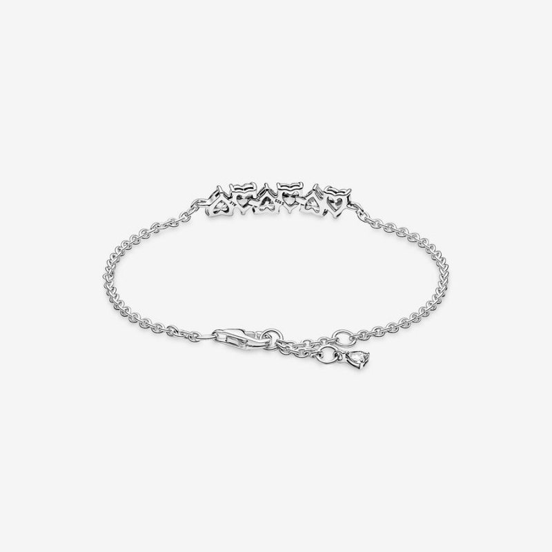 Pandora Sparkling Endless Hearts Nicht-charme Silber | XAQENTZ-64