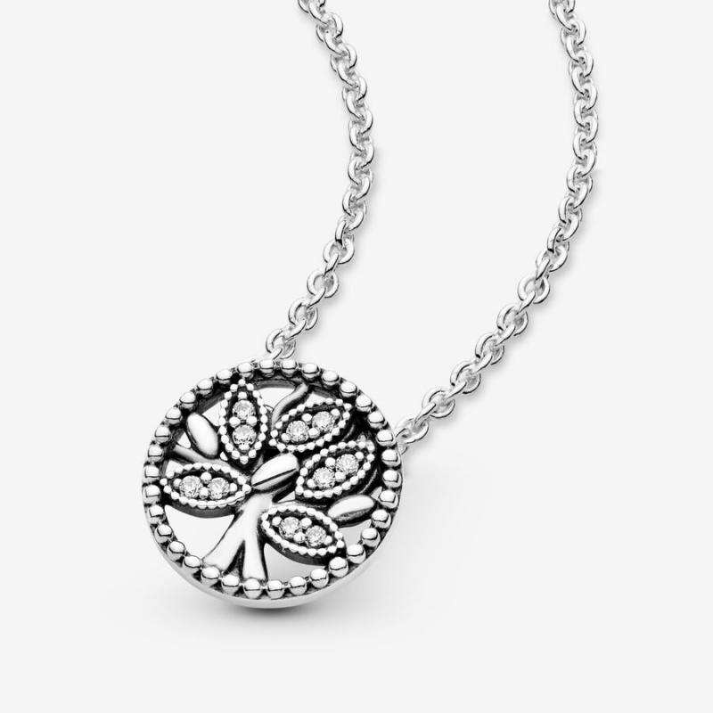 Pandora Sparkling Family Tree Kette mit Anhänger Family Jewelry | JHBTMRA-87