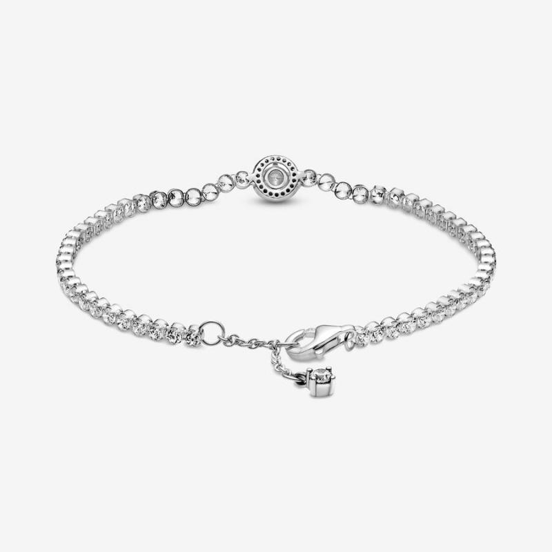 Pandora Sparkling Halo Tennis Nicht-charme Silber | KOIXUHR-94