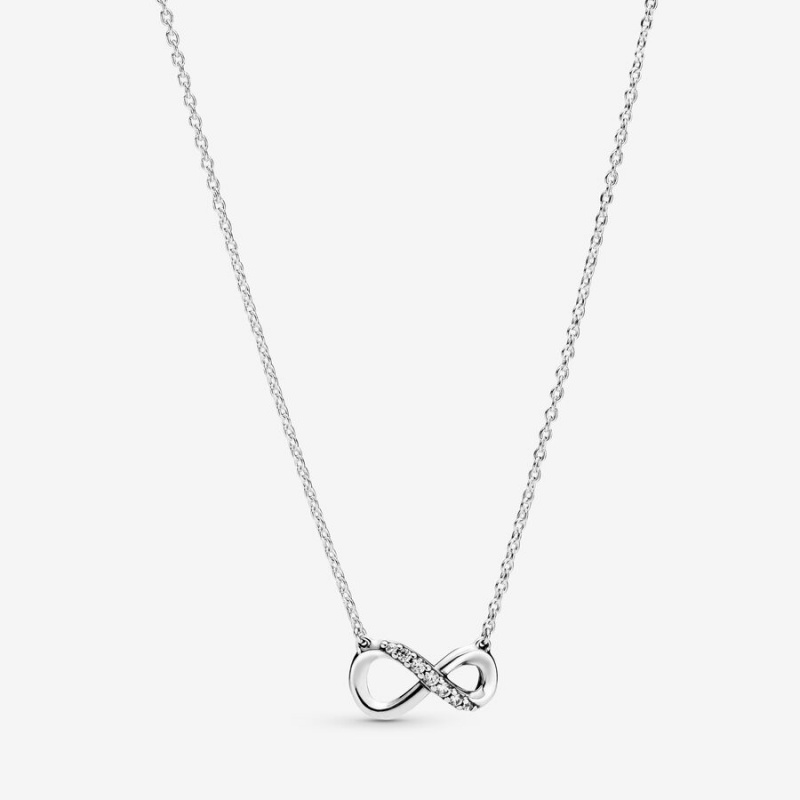 Pandora Sparkling Infinity Collier Kette mit Anhänger Silber | WEZFXPN-29