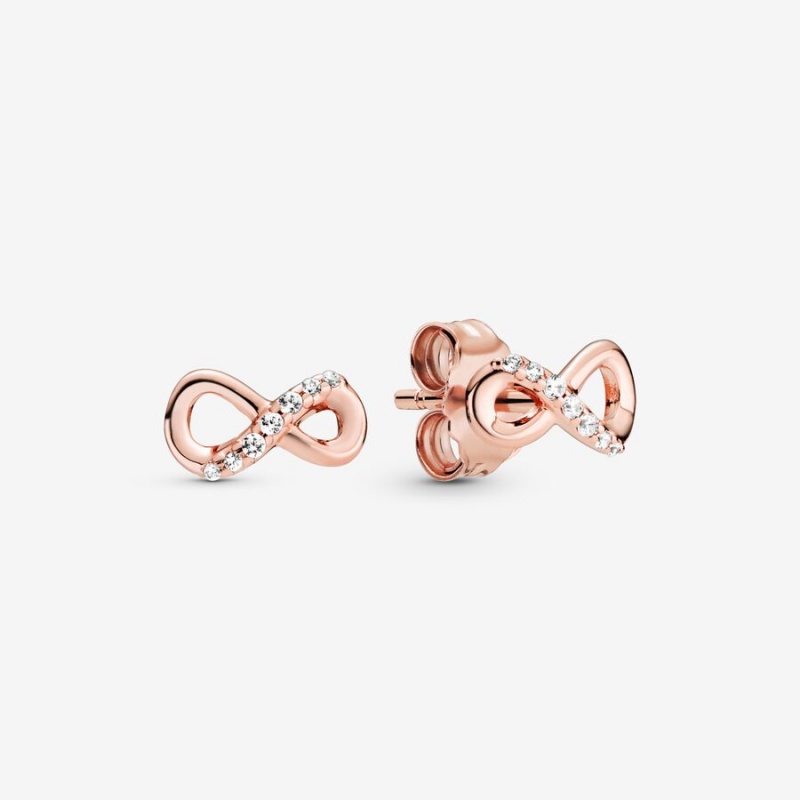 Pandora Sparkling Infinitys Ohrstecker Rosa Gold | QAJXZGC-34