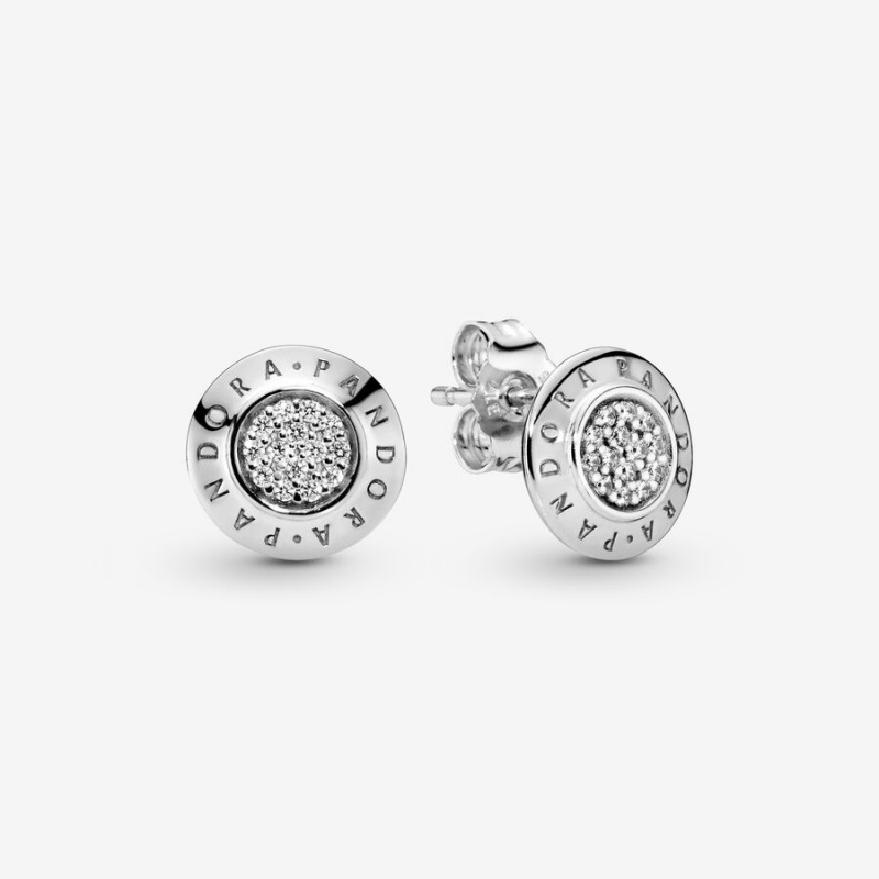 Pandora Sparkling Logos Ohrstecker Silber | FBVUXYC-26