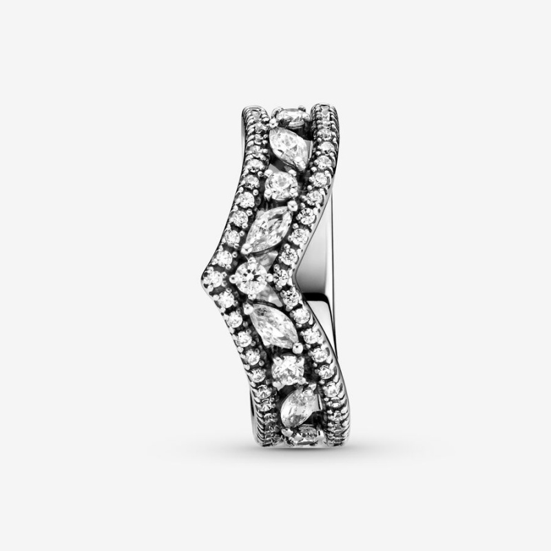 Pandora Sparkling Marquise Double Wishbone Aussage Silber | MTR-013752