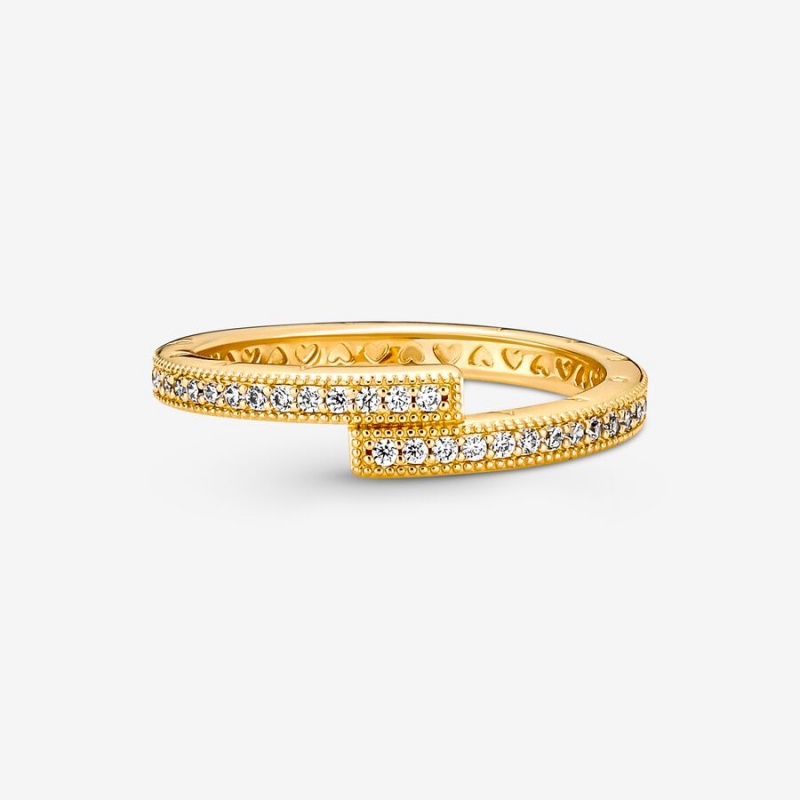 Pandora Sparkling Overlapping Stapelbar Gold | NJB-418927