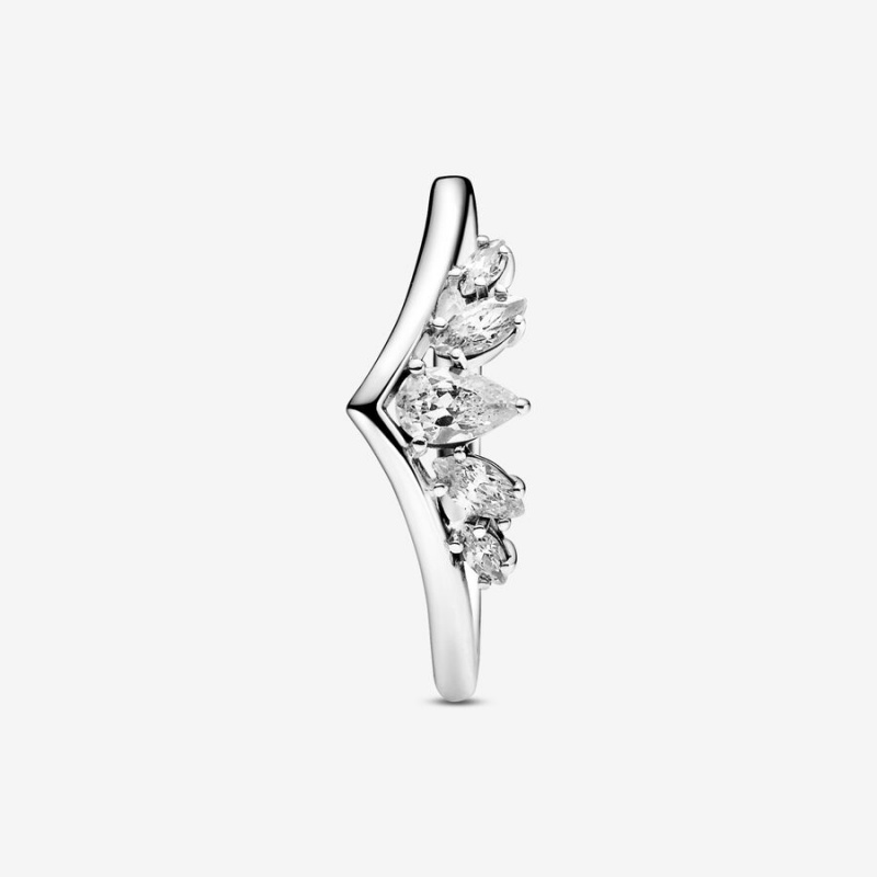 Pandora Sparkling Pear & Marquise Wishbone Stapelbar Silber | RGC-094738