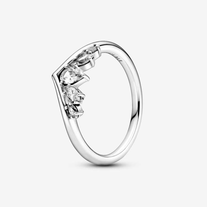 Pandora Sparkling Pear & Marquise Wishbone Stapelbar Silber | RGC-094738