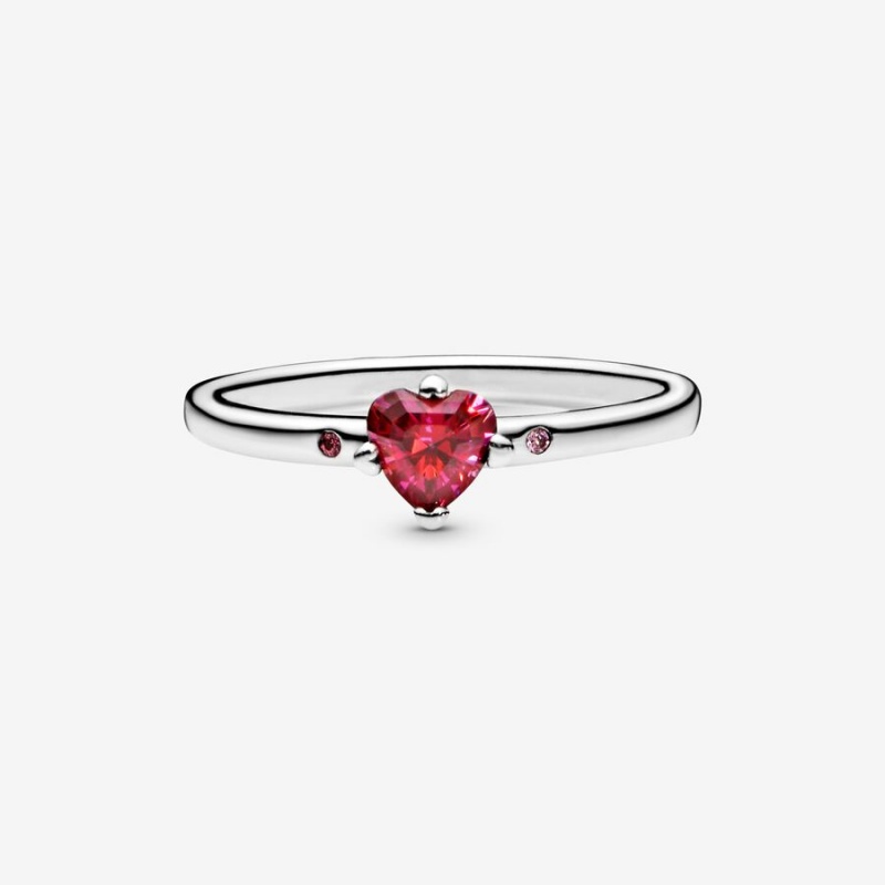 Pandora Sparkling Red Solitär Silber | LUXKQZB-89