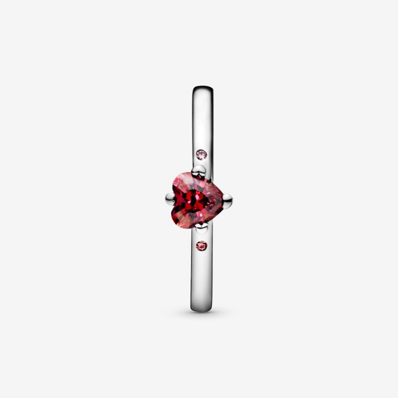 Pandora Sparkling Red Solitär Silber | LUXKQZB-89