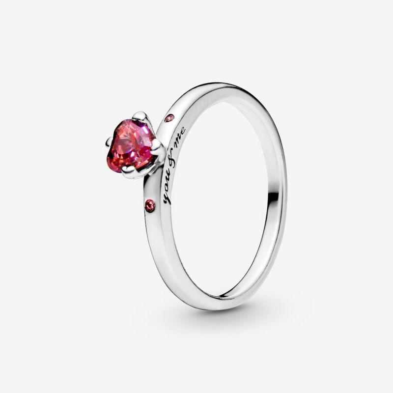 Pandora Sparkling Red Solitär Silber | LUXKQZB-89