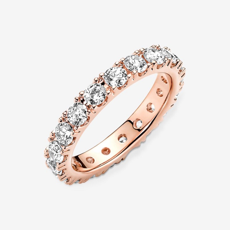 Pandora Sparkling Row Eternity Band Rosa Gold | LJQUESF-63