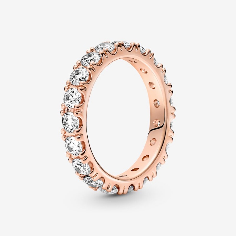 Pandora Sparkling Row Eternity Band Rosa Gold | LJQUESF-63