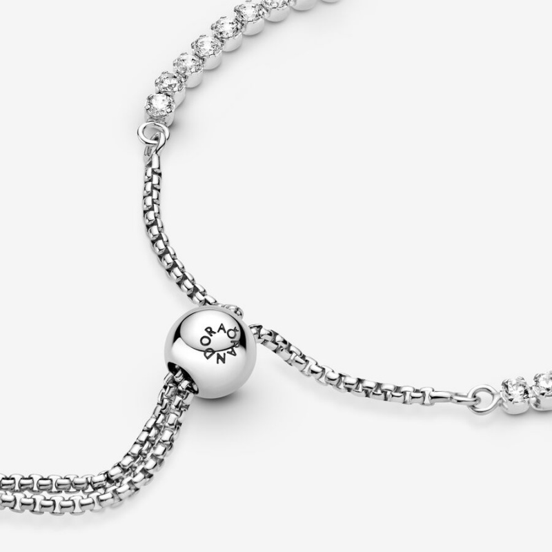 Pandora Sparkling Slider Tennis Gleiten Silber | ANSTMEQ-28