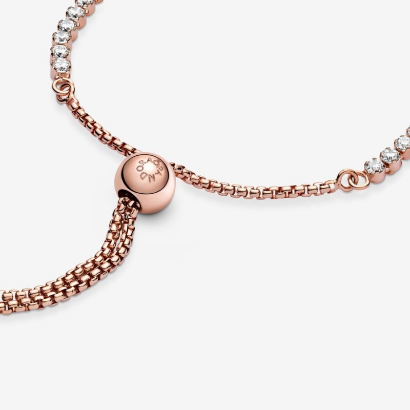 Pandora Sparkling Slider Tennis Gleiten Rosa Gold | QZYOPKB-92