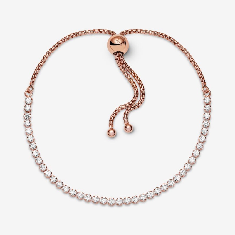 Pandora Sparkling Slider Tennis Gleiten Rosa Gold | QZYOPKB-92