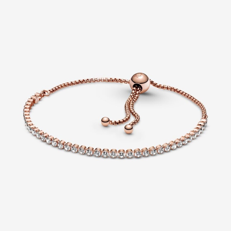 Pandora Sparkling Slider Tennis Gleiten Rosa Gold | QZYOPKB-92