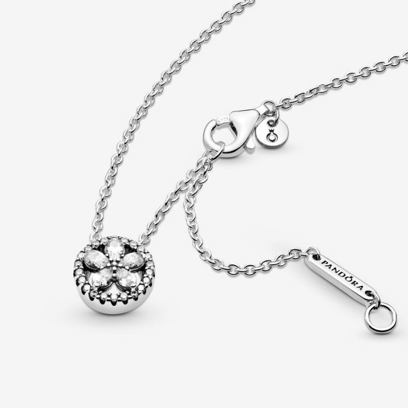 Pandora Sparkling Snowflake Collier Kette mit Anhänger Silber | PTNFJRG-93