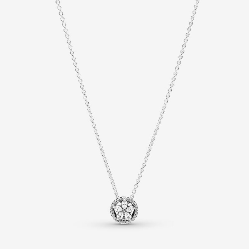 Pandora Sparkling Snowflake Collier Kette mit Anhänger Silber | PTNFJRG-93