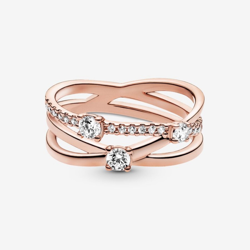 Pandora Sparkling Triple Aussage Rosa Gold | PIM-862395