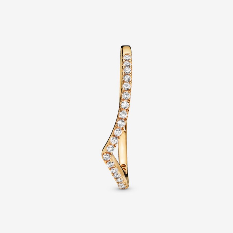 Pandora Sparkling Wishbone Stapelbar Gold | CLM-169382