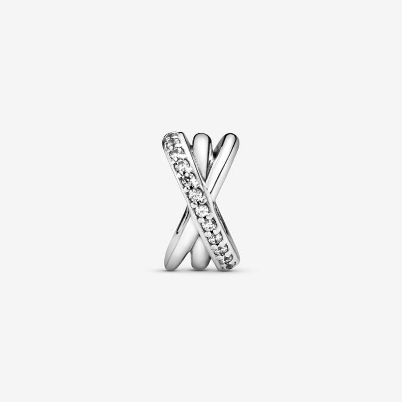 Pandora Sparkling and Polished Lines Spacer Abstandshalter Silber | XYPBVOE-50