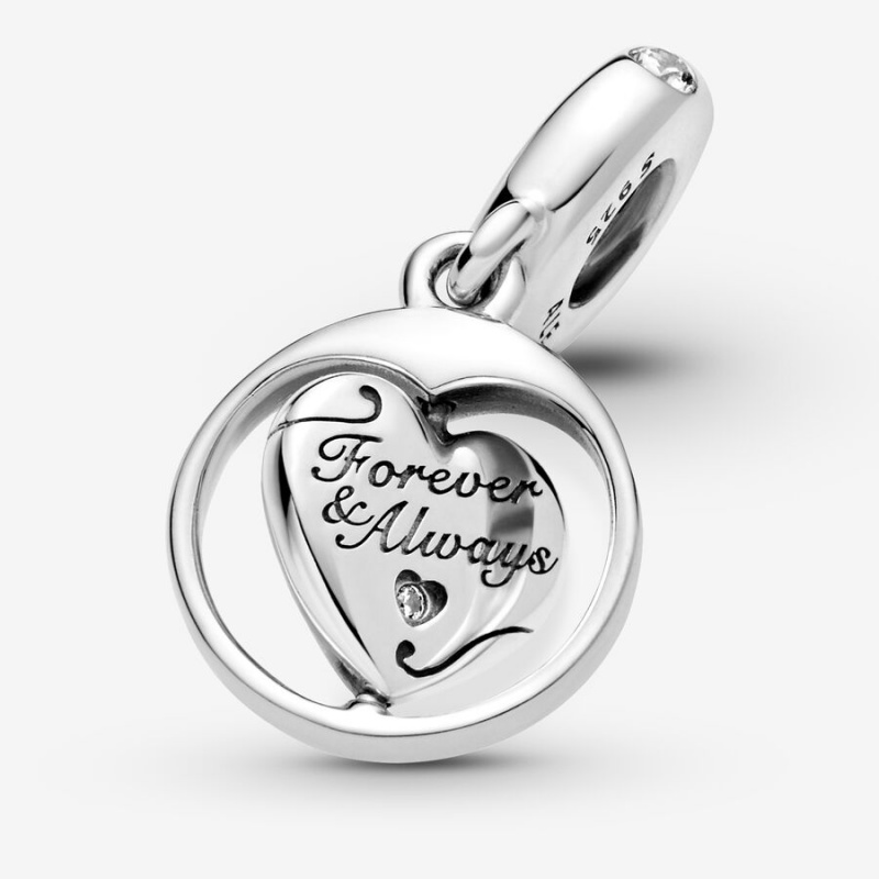 Pandora Spinning Forever & Always Soulmate Dangle Charm mit Anhänger Silber | ROXIUHZ-15