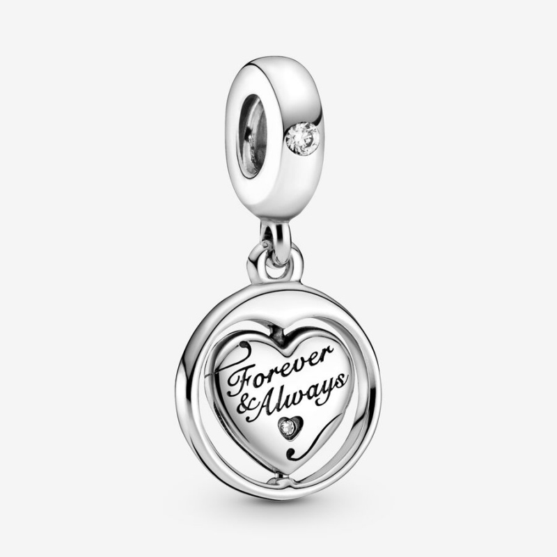 Pandora Spinning Forever & Always Soulmate Dangle Charm mit Anhänger Silber | ROXIUHZ-15