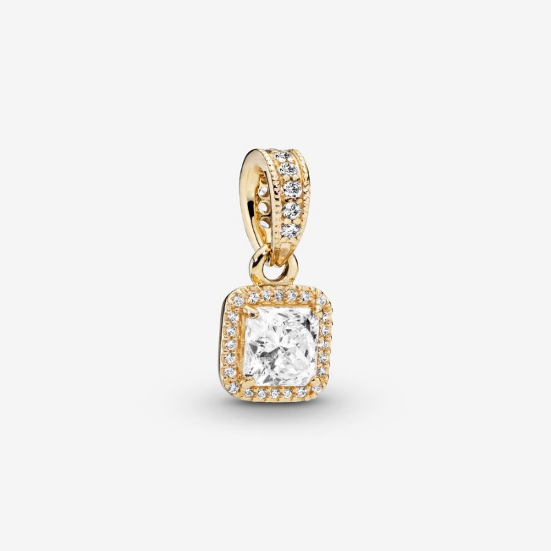 Pandora Square Sparkle Halo Anhänger Gold | WECBASI-59