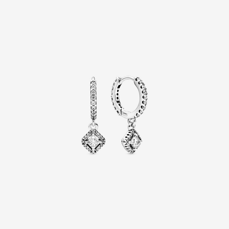 Pandora Square Sparkle Ohrstecker Silber | WGPSBQT-37