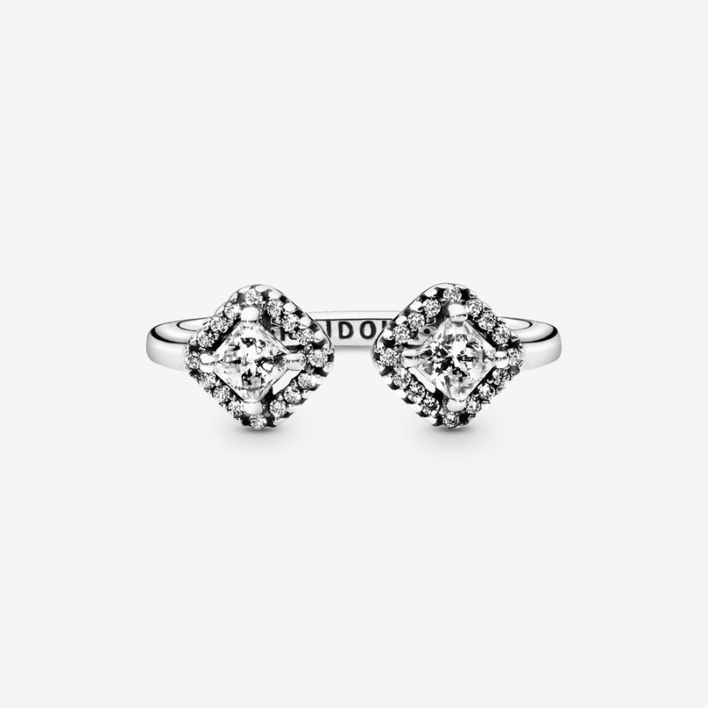 Pandora Square Sparkle Open Aussage Silber | PYQ-186702