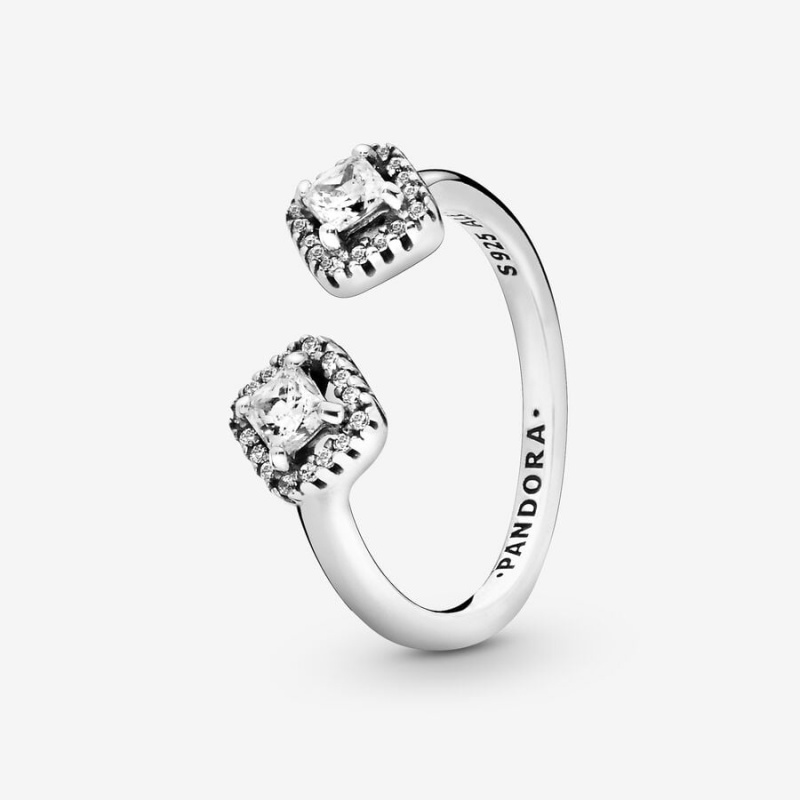 Pandora Square Sparkle Open Aussage Silber | PYQ-186702