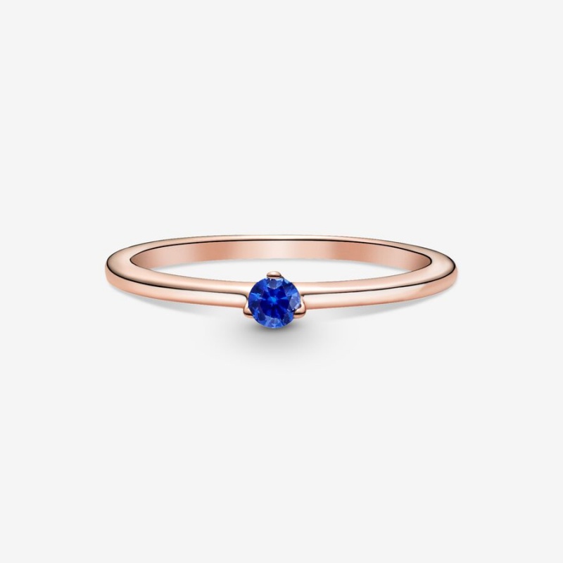 Pandora Stellar Blue Solitaire Solitär Rosa Gold | KRPOFSI-08