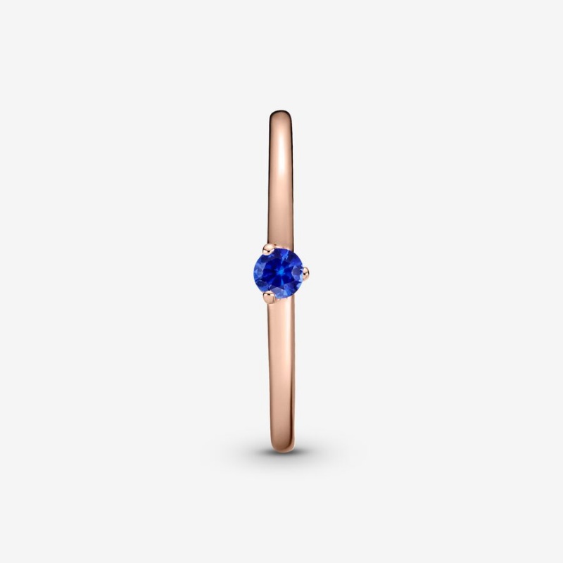 Pandora Stellar Blue Solitaire Solitär Rosa Gold | KRPOFSI-08