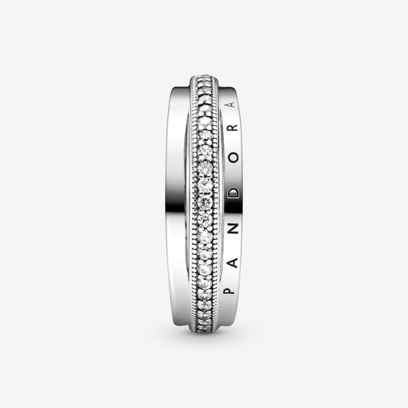 Pandora Triple Band Pavé Aussage Silber | IHO-670529