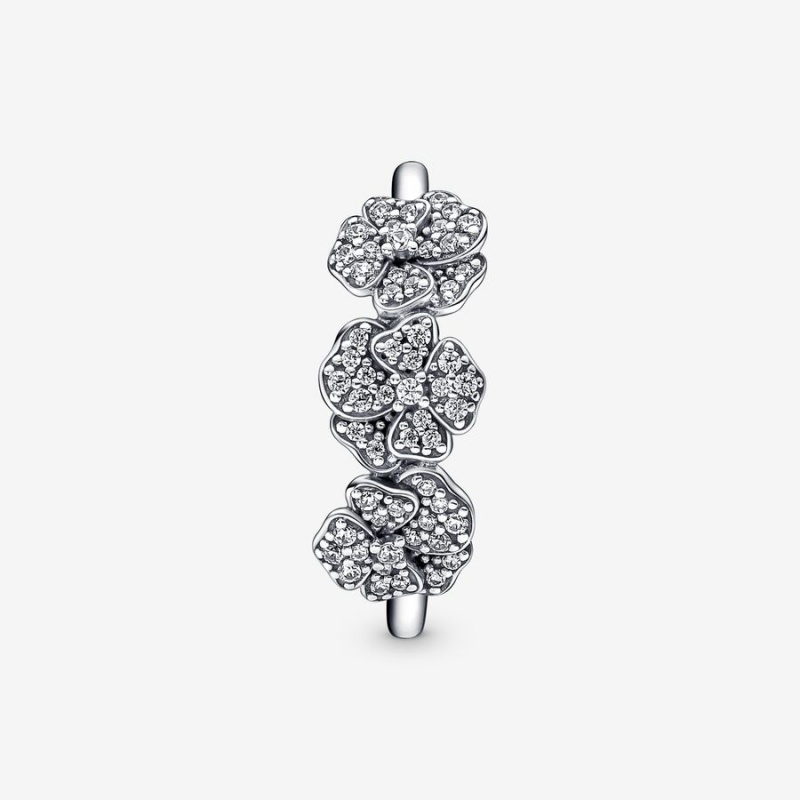 Pandora Triple Pansy Flower Aussage Silber | NBY-268049