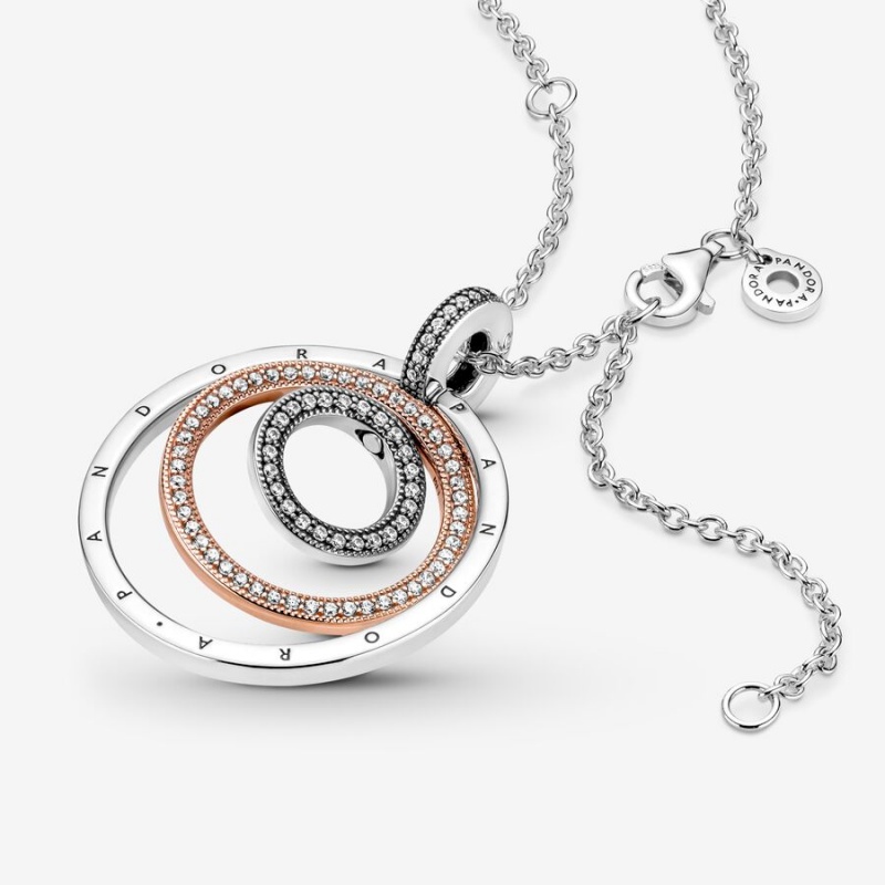 Pandora Two-tone Circles Kette mit Anhänger Two-tone | YRFNPZV-91